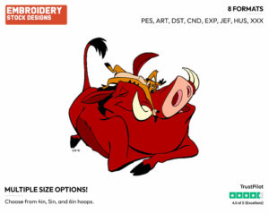 Timon, Pumbaa - Disney's The Lion King - Embroidery Design in 3 sizes & 8 formats