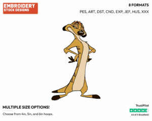 Timon Standing With His Hands On His Hips - Disney's The Lion King - Embroidery Design in 3 sizes & 8 formats