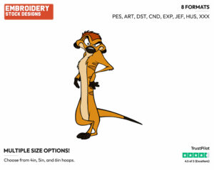 Timon - Disney's The Lion King - Embroidery Design in 3 sizes & 8 formats
