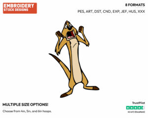 Timon - Disney's The Lion King - Embroidery Design in 3 sizes & 8 formats