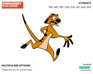 Timon - Disney's The Lion King - Embroidery Design in 3 sizes & 8 formats