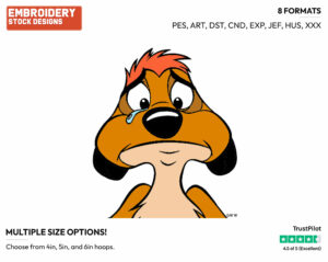 Timon Crying - Disney's The Lion King - Embroidery Design in 3 sizes & 8 formats