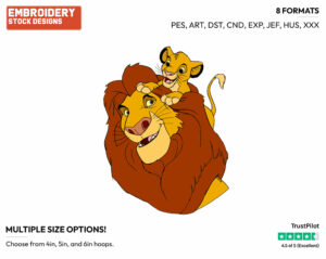Simba, Mufasa - Disney's The Lion King - Embroidery Design in 3 sizes & 8 formats