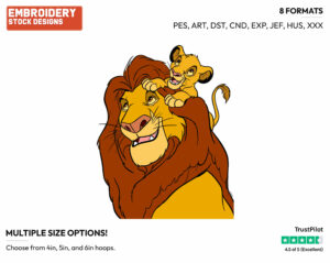 Simba, Mufasa - Disney's The Lion King - Embroidery Design in 3 sizes & 8 formats