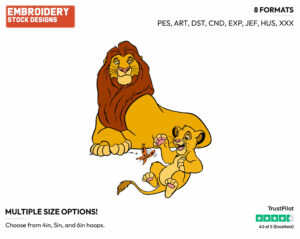 Simba, Mufasa - Disney's The Lion King - Embroidery Design in 3 sizes & 8 formats