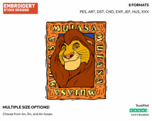 Mufasa - Disney's The Lion King - Embroidery Design in 3 sizes & 8 formats