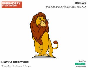 Mufasa - Disney's The Lion King - Embroidery Design in 3 sizes & 8 formats