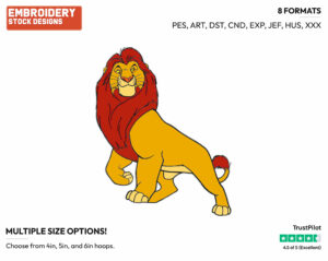 Mufasa - Disney's The Lion King - Embroidery Design in 3 sizes & 8 formats