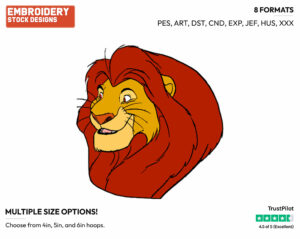 Mufasa - Disney's The Lion King - Embroidery Design in 3 sizes & 8 formats