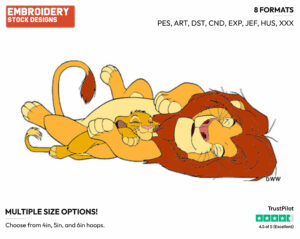 Simba, Mufasa - Disney's The Lion King - Embroidery Design in 3 sizes & 8 formats