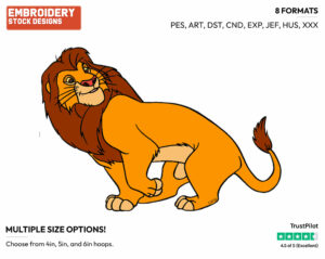 Simba - Disney's The Lion King - Embroidery Design in 3 sizes & 8 formats