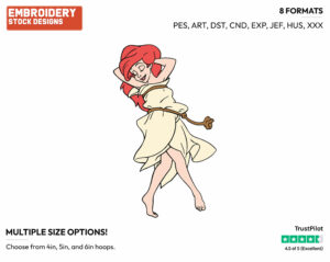 Ariel Walking On Beach - Disney's The Little Mermaid - Embroidery Design in 3 sizes & 8 formats