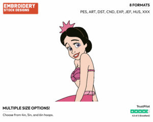 Alana - Disney's The Little Mermaid - Embroidery Design in 3 sizes & 8 formats