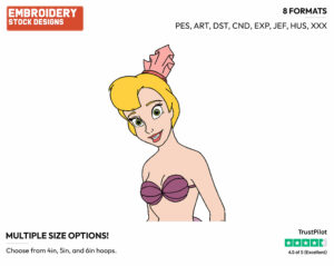 Andrina - Disney's The Little Mermaid - Embroidery Design in 3 sizes & 8 formats