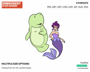 Benjamin, Marina Del Rey - Disney's The Little Mermaid - Embroidery Design in 3 sizes & 8 formats