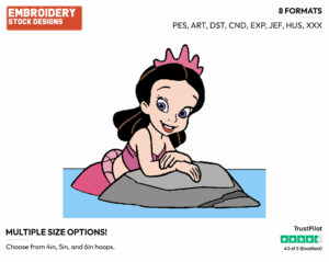 Young Alana - Disney's The Little Mermaid - Embroidery Design in 3 sizes & 8 formats