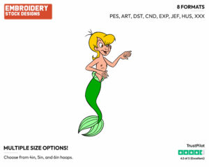 Urchin - Disney's The Little Mermaid - Embroidery Design in 3 sizes & 8 formats
