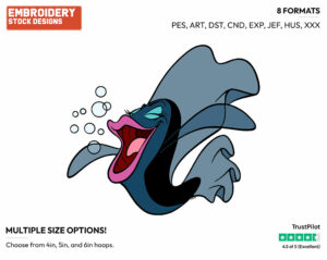 Blackfish - Disney's The Little Mermaid - Embroidery Design in 3 sizes & 8 formats