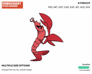 Crustacean - Disney's The Little Mermaid - Embroidery Design in 3 sizes & 8 formats