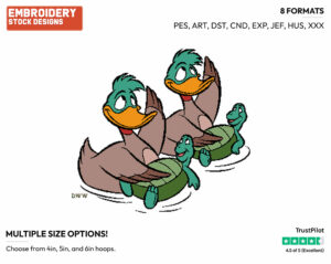 Ducks, Turtles - Disney's The Little Mermaid - Embroidery Design in 3 sizes & 8 formats