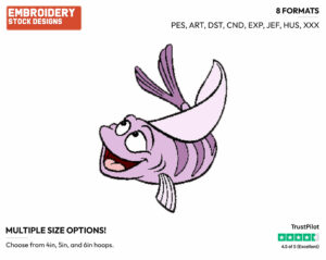 Fish - Disney's The Little Mermaid - Embroidery Design in 3 sizes & 8 formats