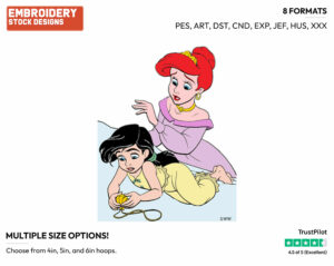 Melody, Ariel - Disney's The Little Mermaid - Embroidery Design in 3 sizes & 8 formats