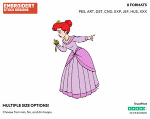 Ariel - Disney's The Little Mermaid - Embroidery Design in 3 sizes & 8 formats
