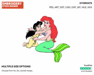 Melody, Ariel - Disney's The Little Mermaid - Embroidery Design in 3 sizes & 8 formats