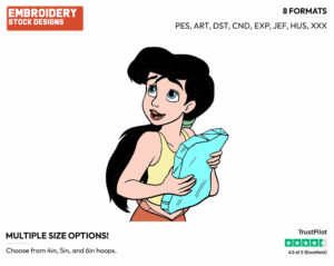 Melody - Disney's The Little Mermaid - Embroidery Design in 3 sizes & 8 formats