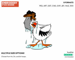 Scuttle Pouring Water Over Head From Boot - Disney's The Little Mermaid - Embroidery Design in 3 sizes & 8 formats