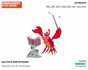 Sebastian Conducting - Disney's The Little Mermaid - Embroidery Design in 3 sizes & 8 formats