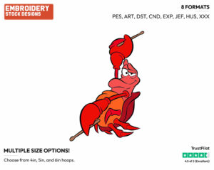 Conductor Sebastian - Disney's The Little Mermaid - Embroidery Design in 3 sizes & 8 formats