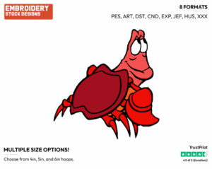 Sebastian - Disney's The Little Mermaid - Embroidery Design in 3 sizes & 8 formats
