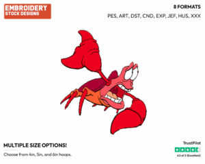 Sebastian - Disney's The Little Mermaid - Embroidery Design in 3 sizes & 8 formats