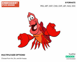Looking Friendly - Disney's The Little Mermaid - Embroidery Design in 3 sizes & 8 formats