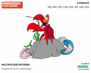 Music Conductor Sebastian - Disney's The Little Mermaid - Embroidery Design in 3 sizes & 8 formats