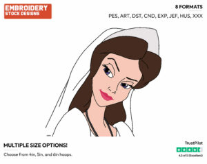 Vanessa Wearing Wedding Gown - Disney's The Little Mermaid - Embroidery Design in 3 sizes & 8 formats