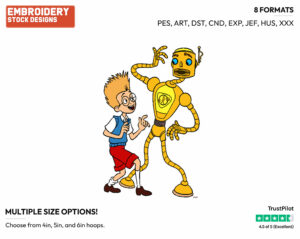 Lewis, Carl The Robot - Disney's Meet the Robinsons - Embroidery Design in 3 sizes & 8 formats