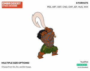 Maui - Disney's Moana - Embroidery Design in 3 sizes & 8 formats