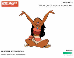 Moana - Disney's Moana - Embroidery Design in 3 sizes & 8 formats