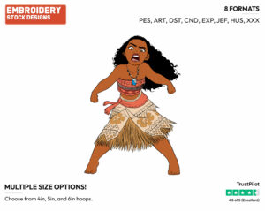Moana - Disney's Moana - Embroidery Design in 3 sizes & 8 formats