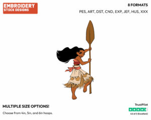 Moana - Disney's Moana - Embroidery Design in 3 sizes & 8 formats