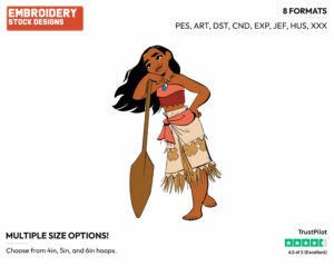 Moana - Disney's Moana - Embroidery Design in 3 sizes & 8 formats