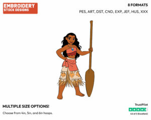 Moana - Disney's Moana - Embroidery Design in 3 sizes & 8 formats
