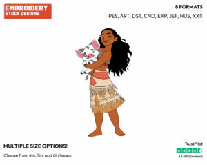 Moana, Pua - Disney's Moana - Embroidery Design in 3 sizes & 8 formats