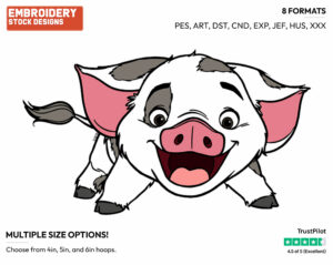 Pua - Disney's Moana - Embroidery Design in 3 sizes & 8 formats