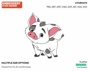 Pua - Disney's Moana - Embroidery Design in 3 sizes & 8 formats