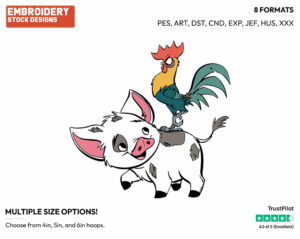 Pua, Heihei - Disney's Moana - Embroidery Design in 3 sizes & 8 formats