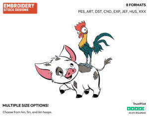 Pua, Heihei - Disney's Moana - Embroidery Design in 3 sizes & 8 formats