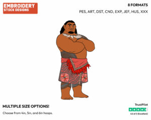 Chief Tui - Disney's Moana - Embroidery Design in 3 sizes & 8 formats